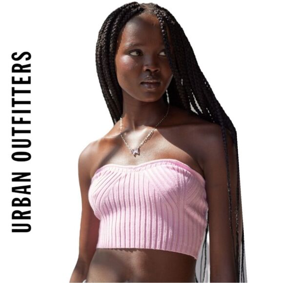 NEW Urban Outfitters UO Lucy Pink Sweater Tube Top M L XL - Picture 2 of 5